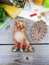Kit de punto de cruz sobre madera MP Studia SO-168 Retriever 16x12 cm