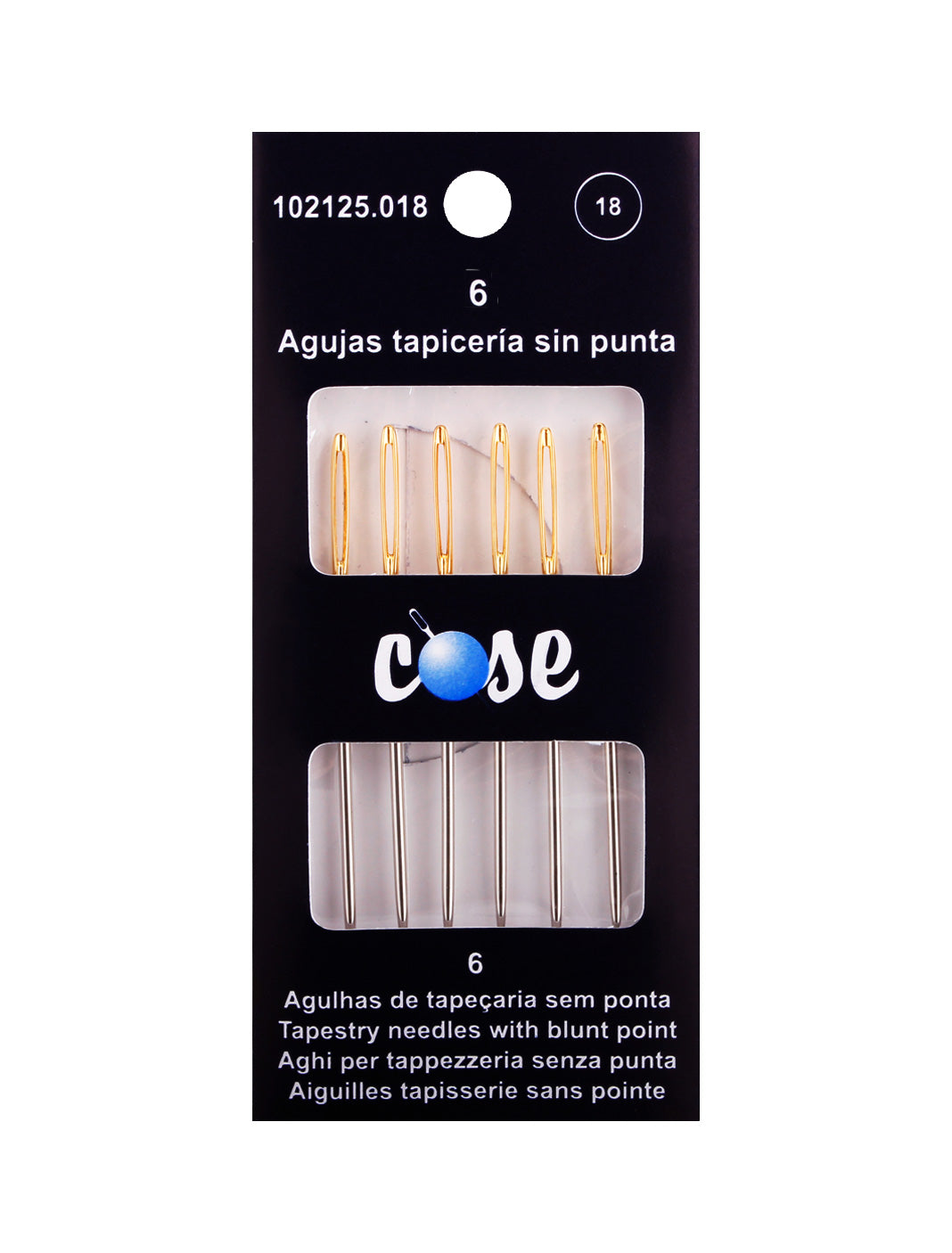 Agujas de tapicería sin punta níquel Cose 102125 nº 18