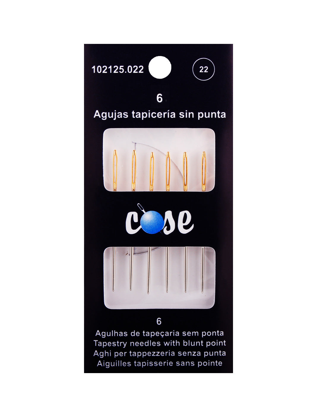 Agujas de tapicería sin punta níquel Cose 102125 nº 22