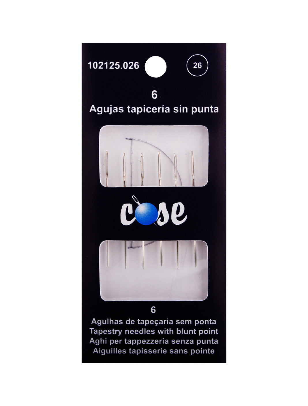 Agujas de tapicería sin punta níquel Cose 102125 nº 26