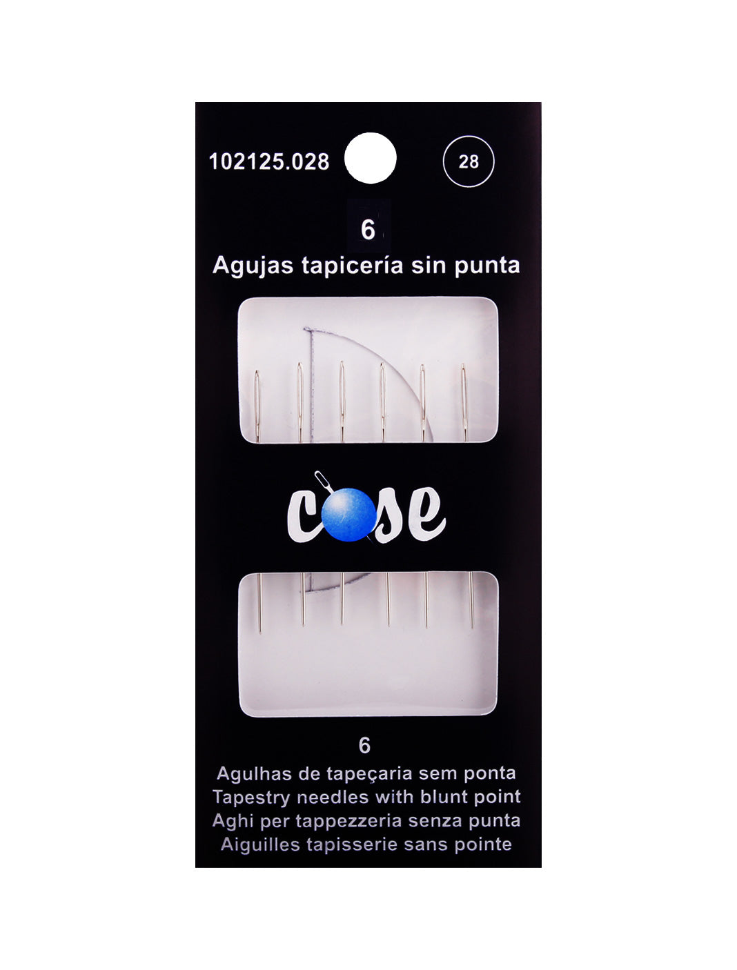 Agujas de tapicería sin punta níquel Cose 102125 nº 28