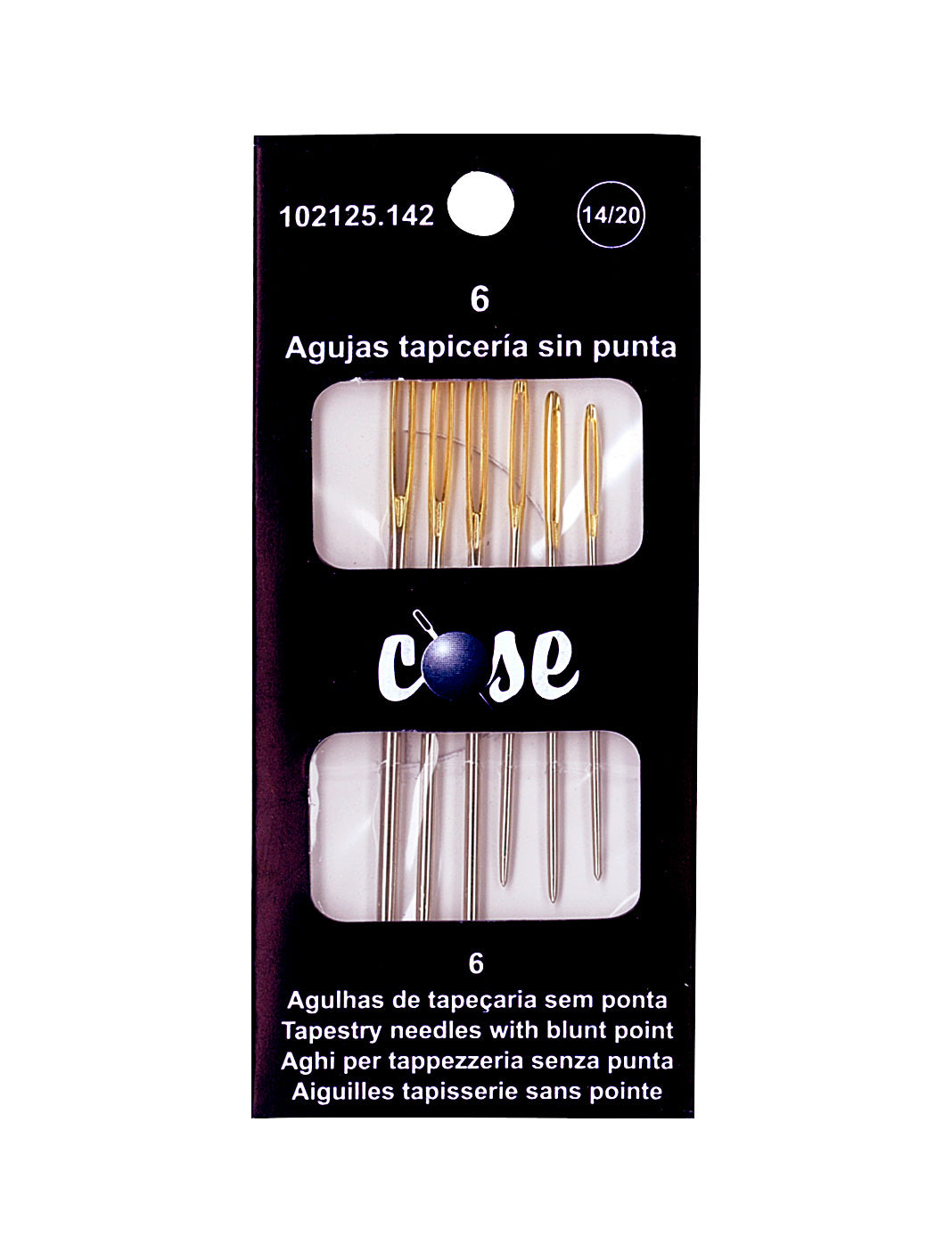 Agujas de tapicería sin punta níquel Cose 102125 surtido nº 14-20