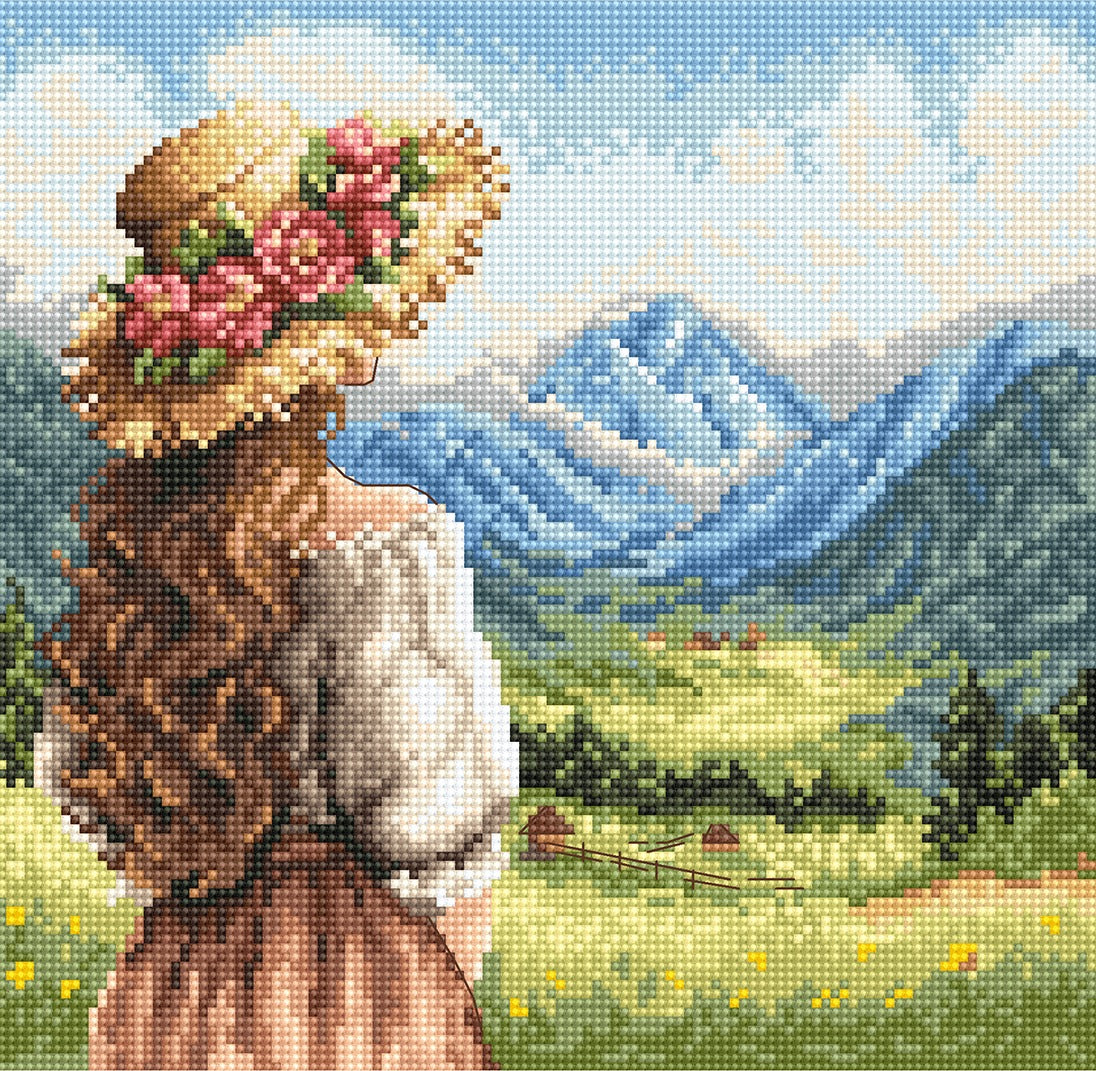 Patrón digital de punto de cruz AVA Stitch P140 Alpine Serenity