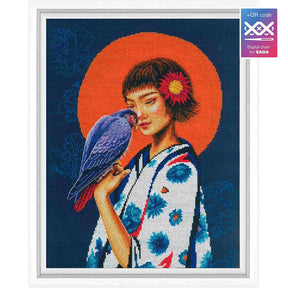 Kit de Punto de Cruz Contado "Girl, Bird, Freedom" – RTO M1072