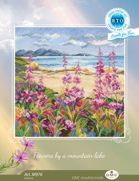 Kit de point de croix "Fleurs au bord du lac de montagne" RTO M976