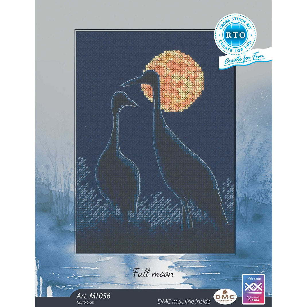 Kit de Punto de Cruz Contado "Full Moon Bird" – RTO M1056
