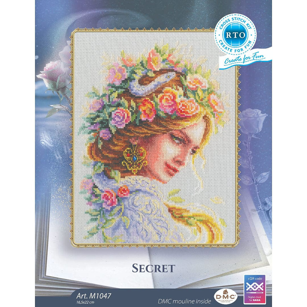 Kit de Punto de Cruz RTO Woman Flowers Snake – M1047 - imagen 4