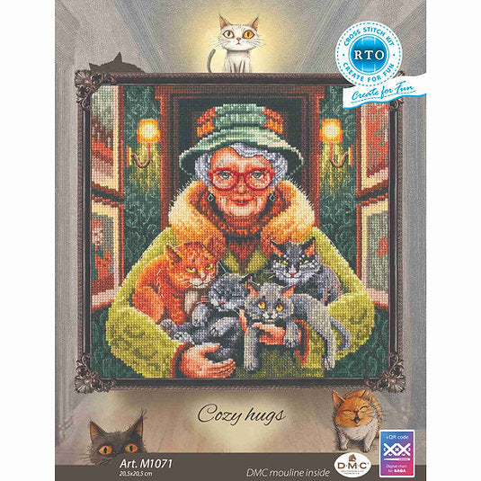 Kit de Punto de Cruz RTO Cozy Hugs Cats – M1071 - imagen 4
