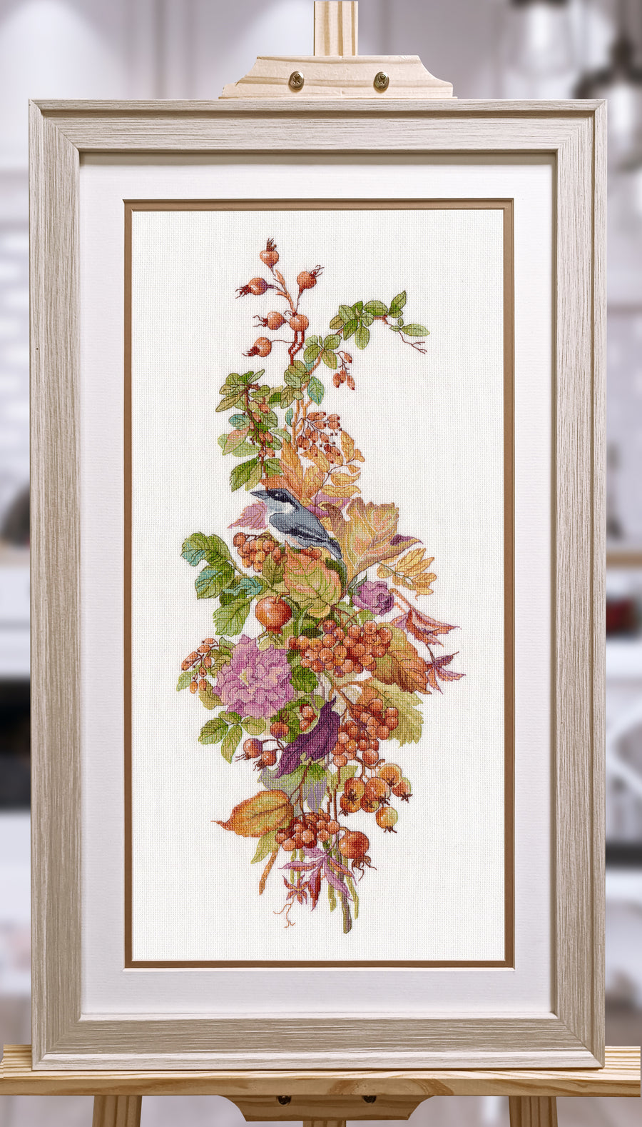 Kit de punto de cruz Oven S1720 – Autumn Berries / Composición otoñal 19x44 cm