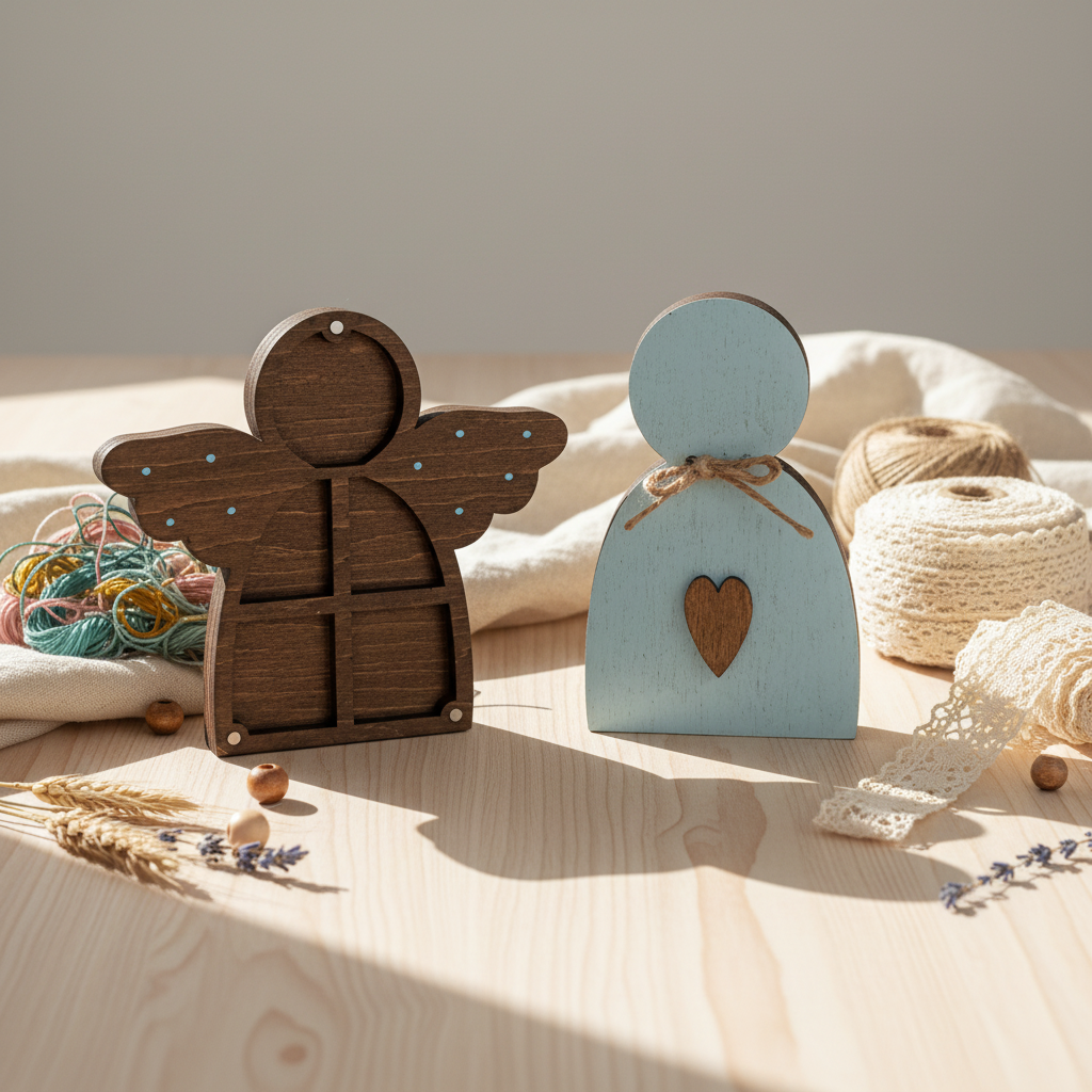 Boîte à perles en bois Ange Bleu KF027/100B