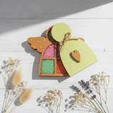 Caja de Madera para Abalorios "Ángel Verde" KF027/100G