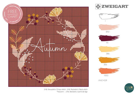 Zweigart Cross Stitch Chart - Tones of Autumn