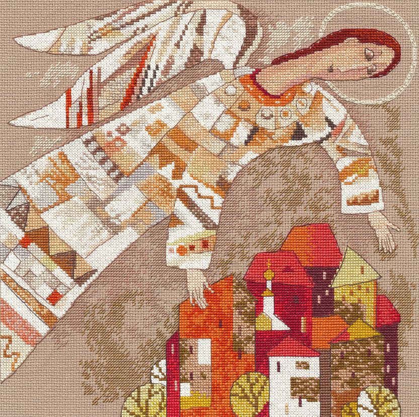 Kit de punto de cruz Oven S1684 – Guardian Angel 25x25 cm