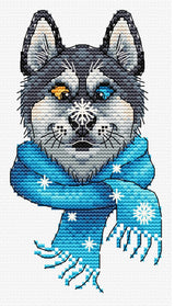 Cross Stitch Kit "Funny Husky" SV-1035 – Embroidery Style on Clothes