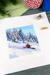 Cross Stitch Kit "On the Mountainside" MP Studia SM-987 – Skiing in the Snow