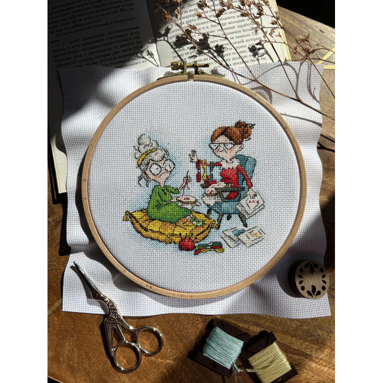 Kit de Punto de Cruz Andriana - "Embroiderer Grandmothers" (SANB-23)