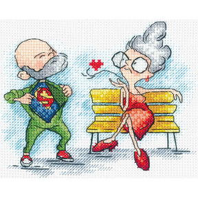 Kit de Punto de Cruz Andriana - "Grandma on a Date" (SANB-25)