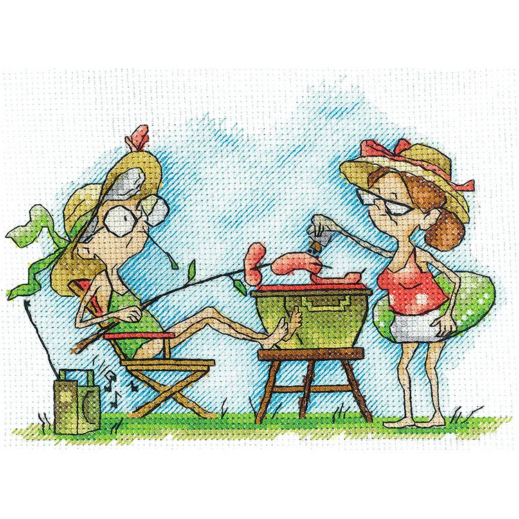 Kit de punto de cruz "Grannies on a Picnic" SANB-21 Andriana