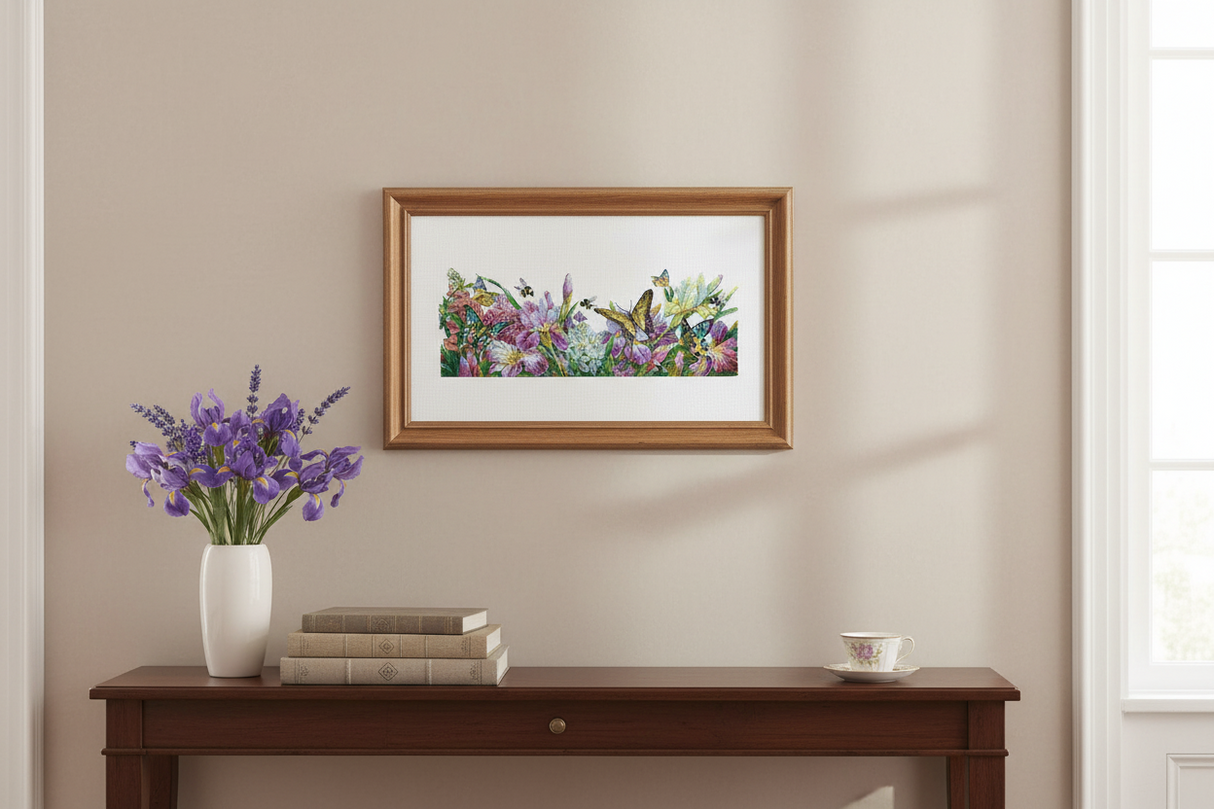 Kit de Punto de Cruz "Irises Blooming" SANTS-11