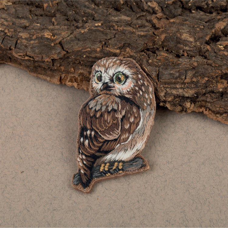 PANNA Traditional Embroidery Kit "Owl Brooch" PJK-2273