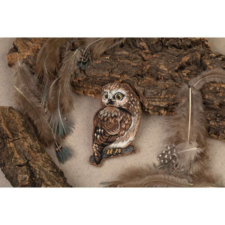 PANNA Traditional Embroidery Kit "Owl Brooch" PJK-2273