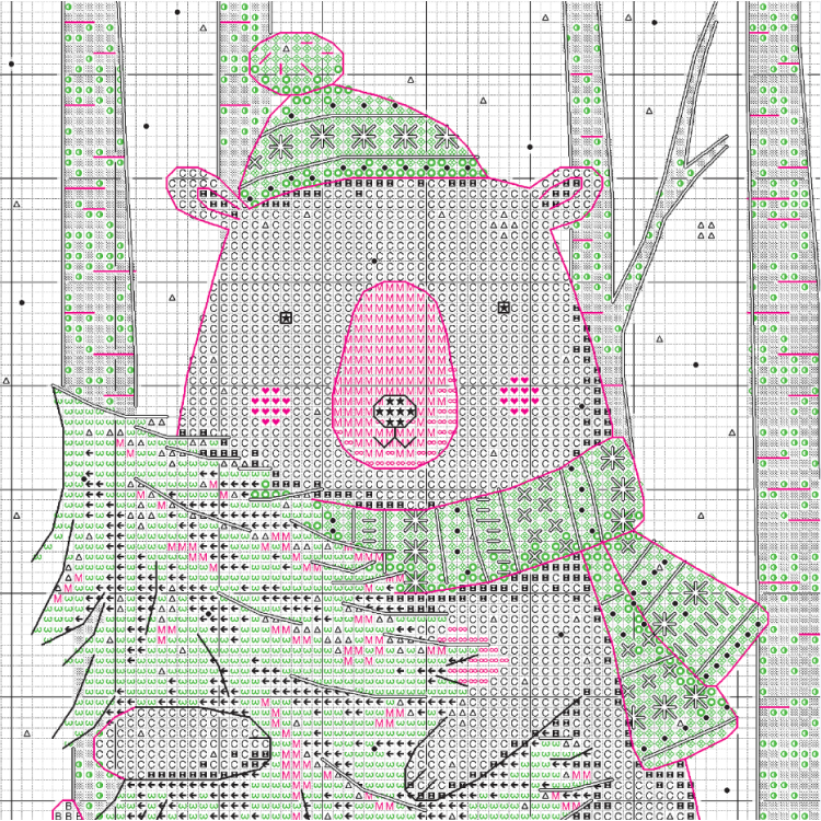 Kit de point de croix : Bas d’animaux des bois (70-09621) par Dimensions