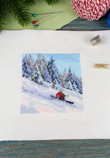 Cross Stitch Kit "On the Mountainside" MP Studia SM-987 – Skiing in the Snow