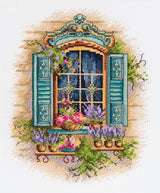 Cross Stitch Kit "Window with Flowers" DE-7433
