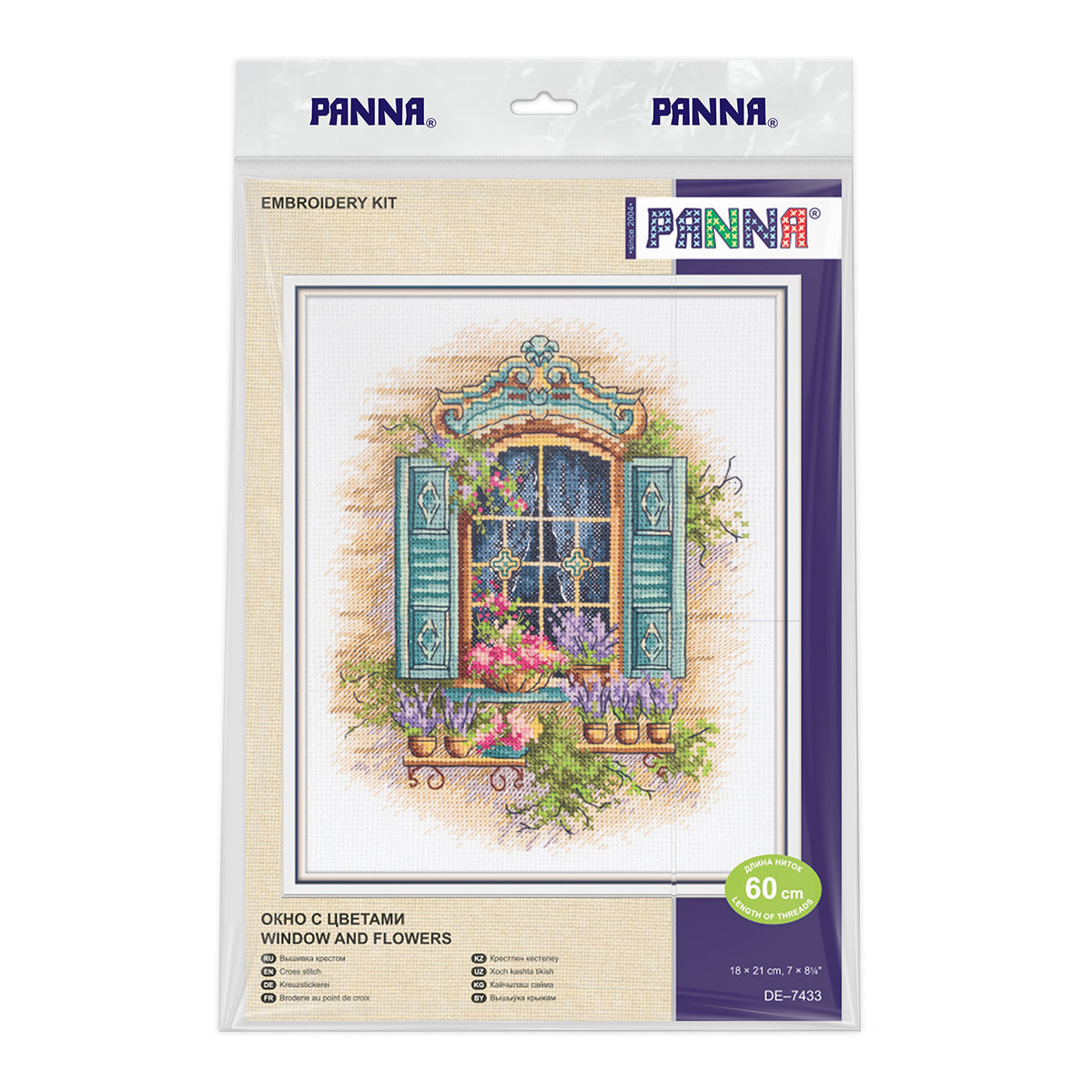 Cross Stitch Kit "Window with Flowers" DE-7433