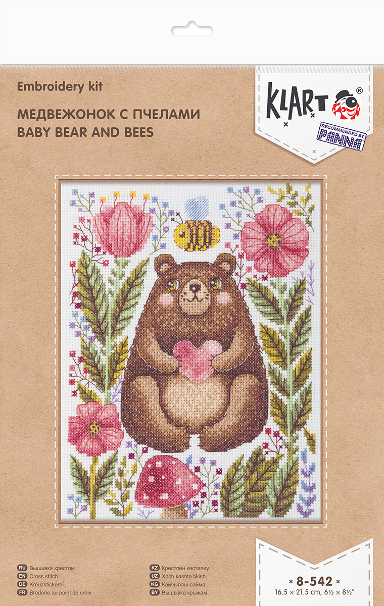 KLART cross stitch kit "Teddy bear with bees" 8-542