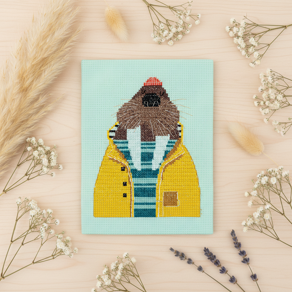 KLART Cross Stitch Kit "Walrus Fisherman" 8-550