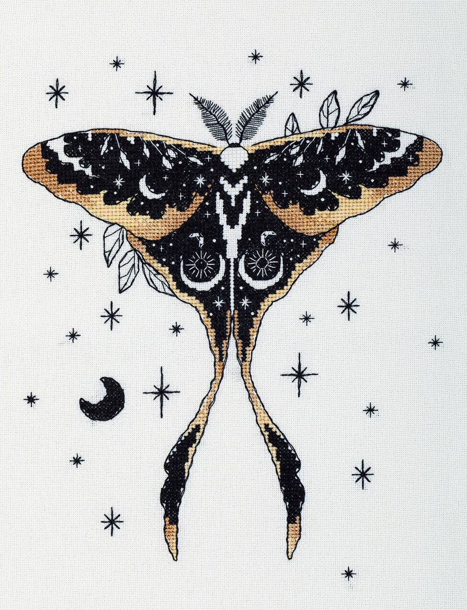 PANNA Cross Stitch Kit "Black Gold. Moth" PJ-7495