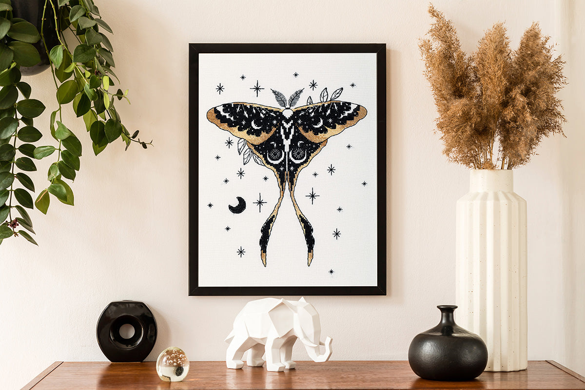 PANNA Cross Stitch Kit "Black Gold. Moth" PJ-7495