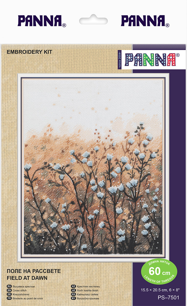 Kit de broderie au point de croix PANNA « Champ à l'aube » PS-7501