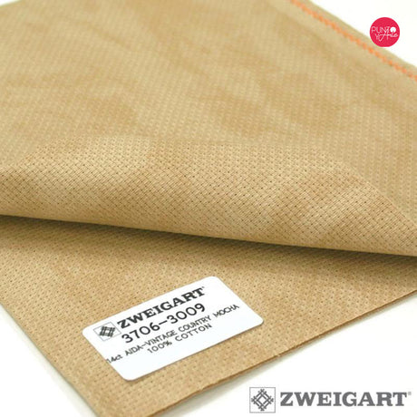 Textura de la tela Aida Vintage Zweigart para punto de cruz