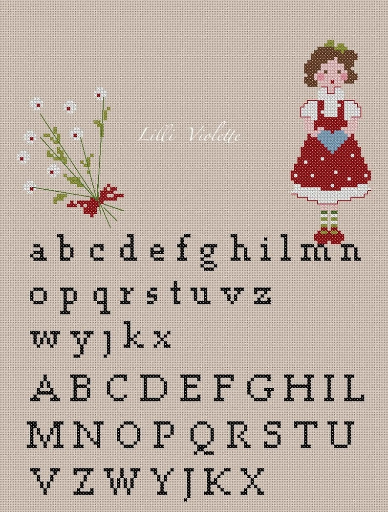 Dolce Alphabet - Lilli Violette - Grille de point de croix