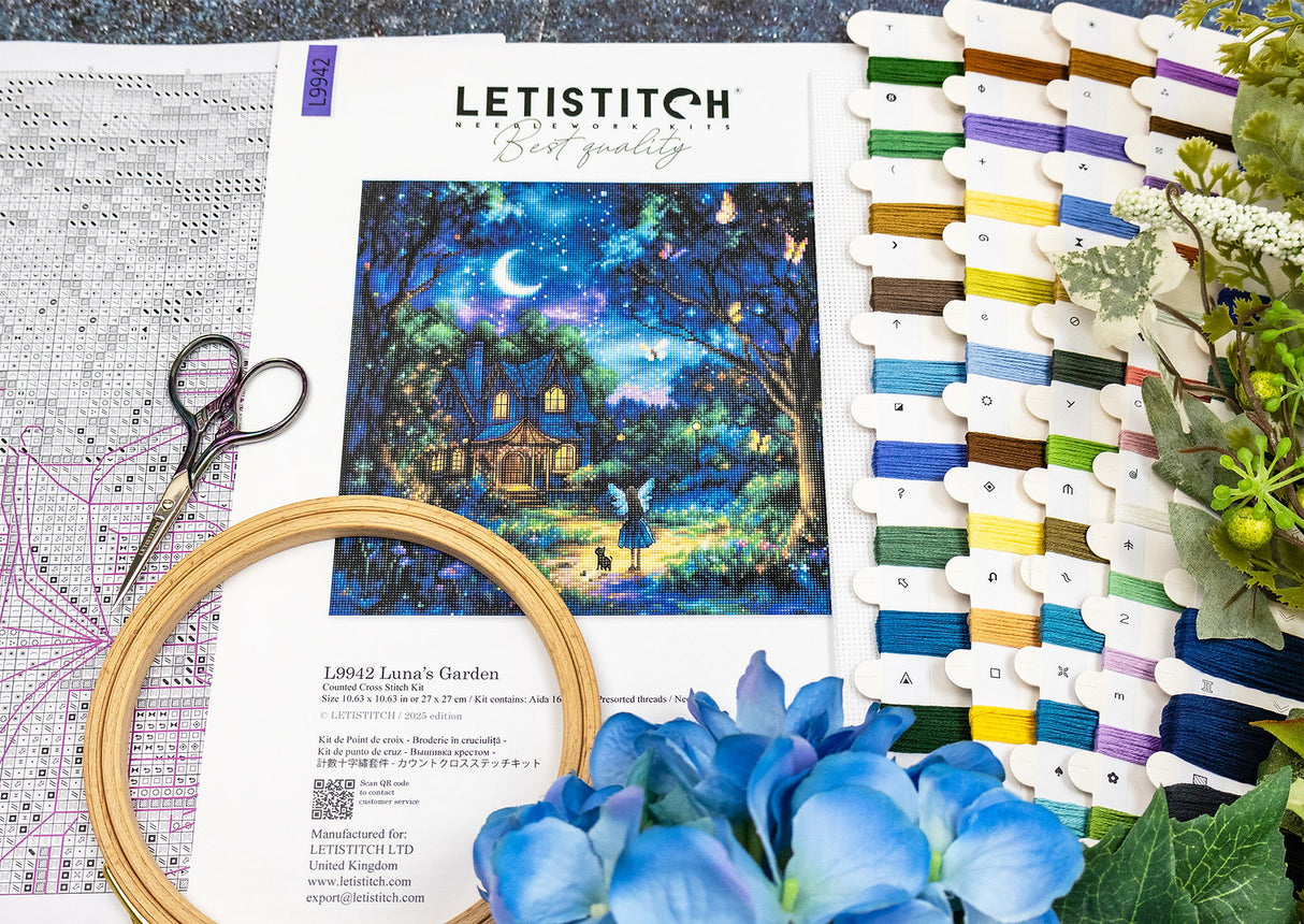 L9942 Le Jardin de Luna - Letistitch | Kit de point de croix