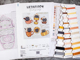 Letistitch "Kitties in Pumpkin Cups" Cross Stitch Kit L8092 - Set of 6