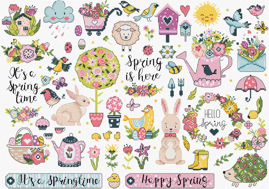 Kit de Punto de Cruz "Muestrario de Primavera" – Letistitch L9937