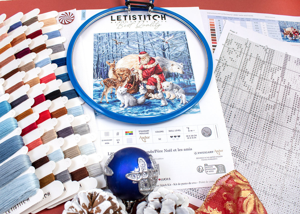 Santa and Friends - L8082 LETISTITCH - Kit de Punto de Cruz