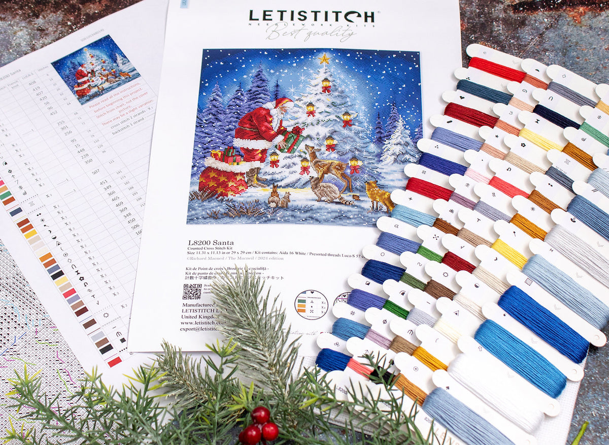 Kreuzstich-Set Letistitch L8200 „Weihnachtsmann (Santa)“ – Weihnachten 29x29 cm