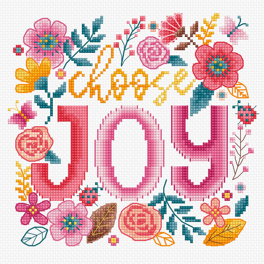 Kit de point de croix Letistitch L9913 "Choisis la joie" – Phrase 15x14 cm