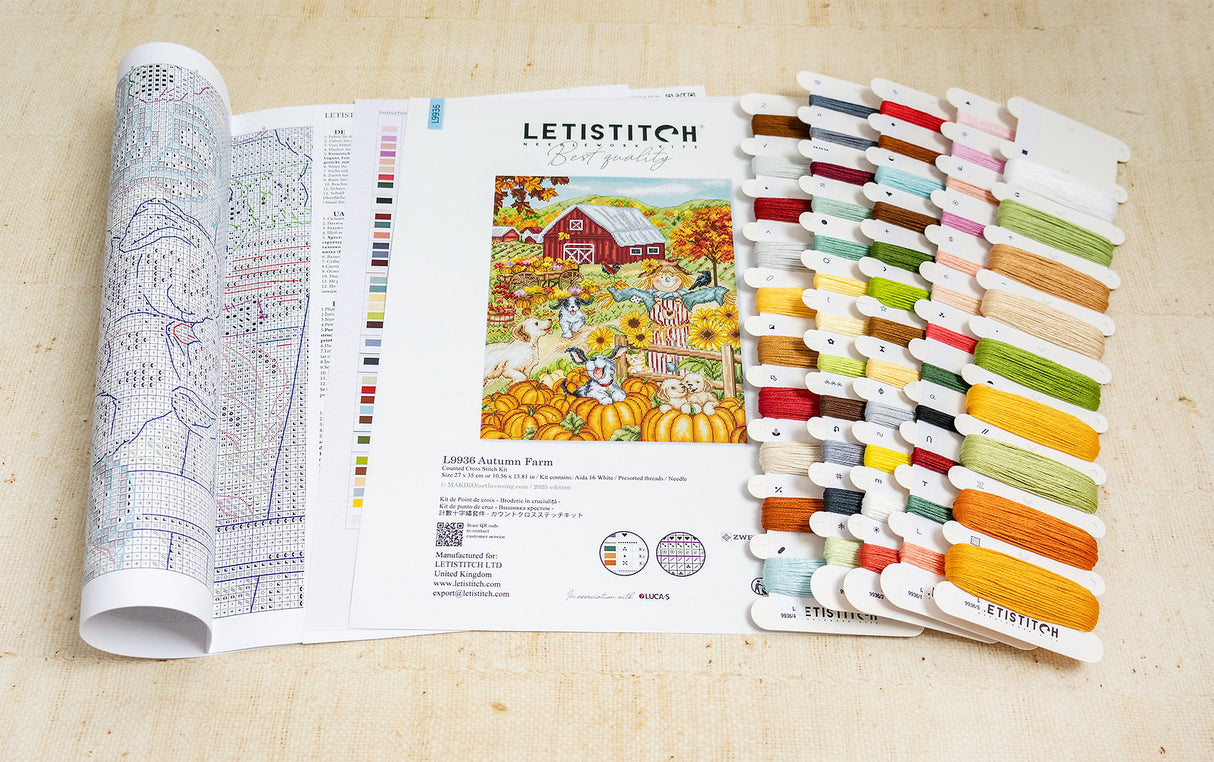 L9936 Ferme d'automne - Letistitch | Kit de point de croix