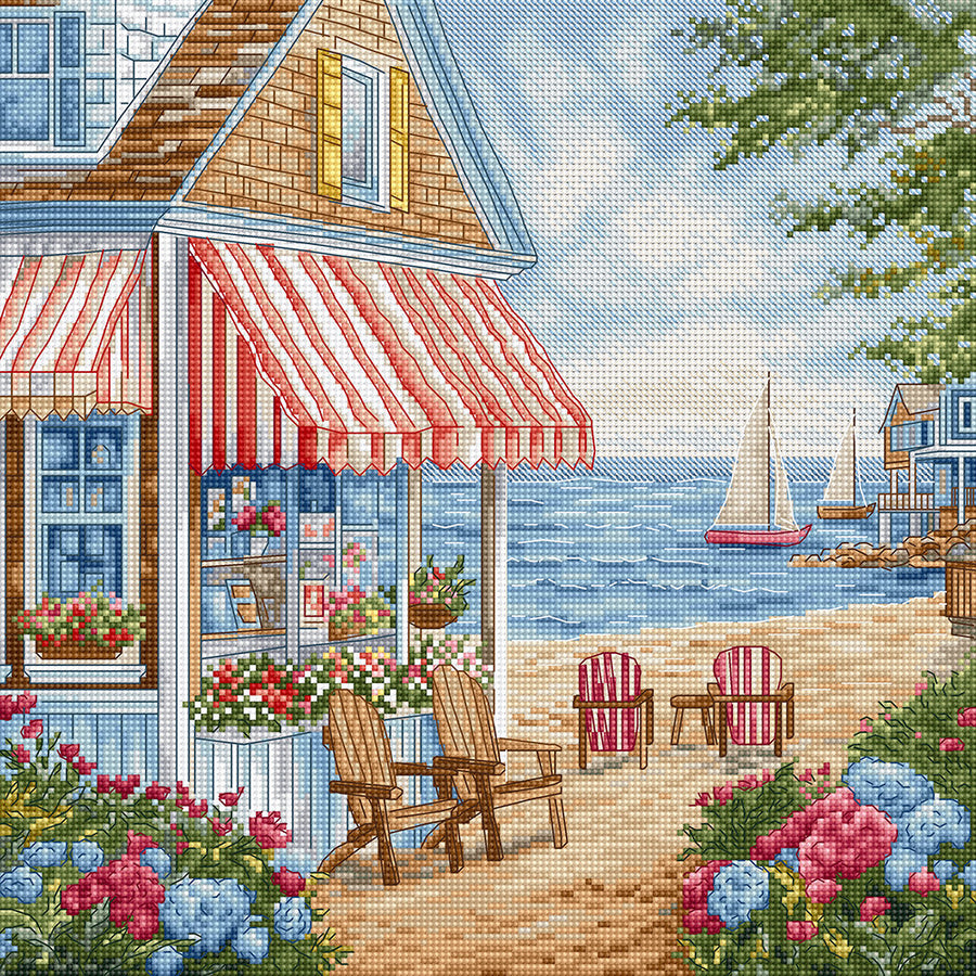 Kit de point de croix Letistitch L9924 "Un jour ensoleillé (A Sunny Day)" – Paysage 26x26 cm