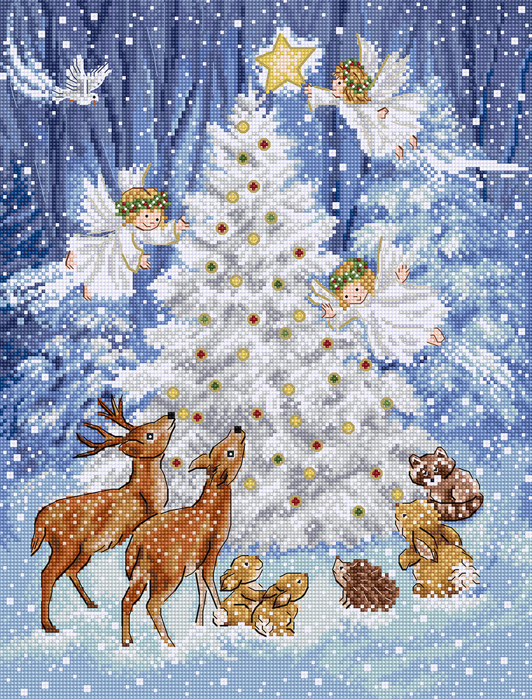 Kit de Point de Croix Letistitch L9921 "Ange dans le Bois (Angel in Wood)" – Noël 24x32 cm