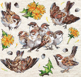 Cross Stitch Kit 'Sparrow in Harmony' L8803 by Letistitch - Natural Print