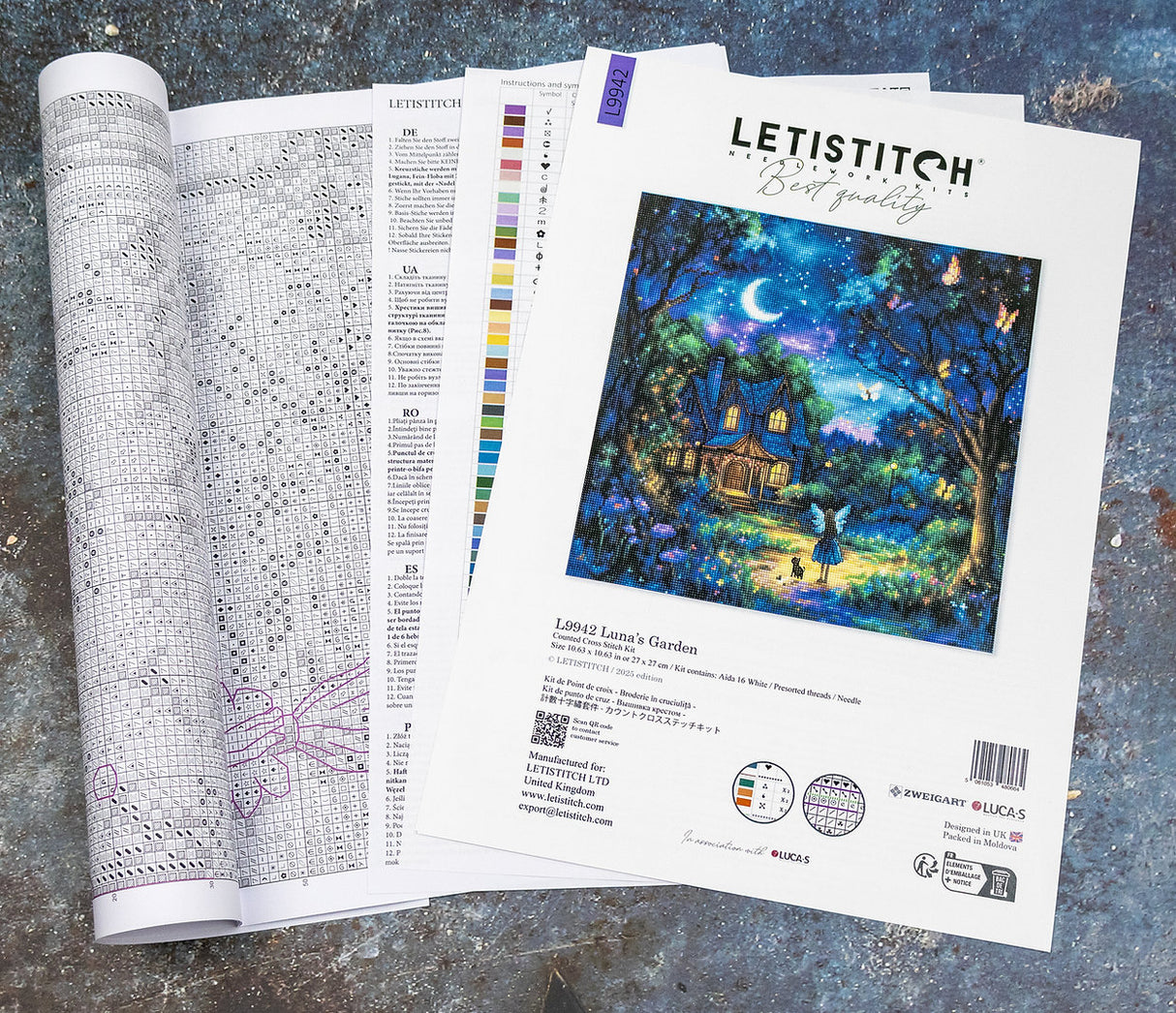 L9942 Le Jardin de Luna - Letistitch | Kit de point de croix