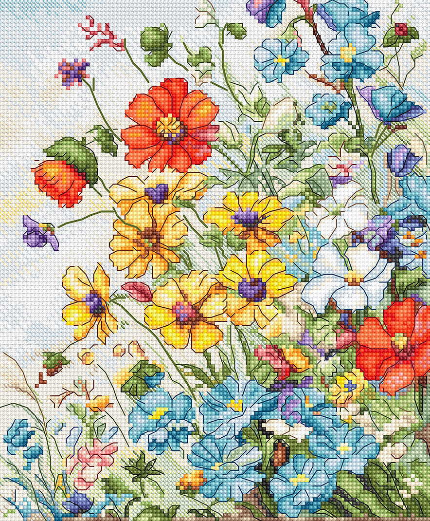 Letistitch 'Fleurs sauvages' Kit de point de croix L8091 - Charme et détails naturels