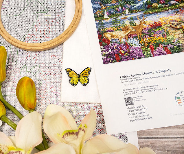 Kit de point de croix Letistitch L9939 "Splendeur printanière en montagne" – Paysage 45x34 cm