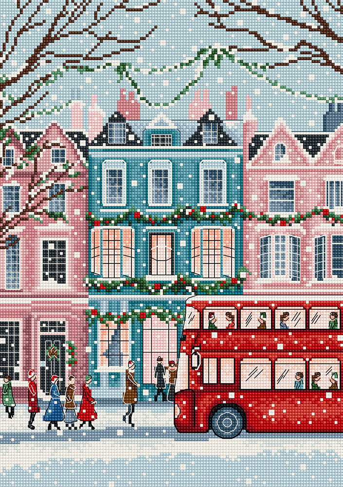 L9919 London Snowfall Letistitch Kit de Punto de Cruz